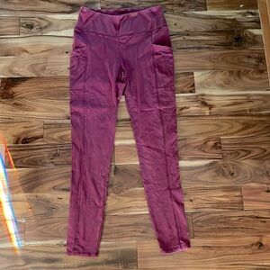 Maurice’s cranberry colored leggings with pockets. Worn once. Inseam is 30”.